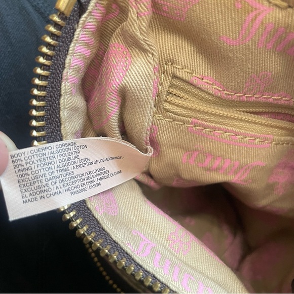 Juicy Couture Pink and Brown Terry Cloth Crossbody Bag Vintage - Picture 7 of 9